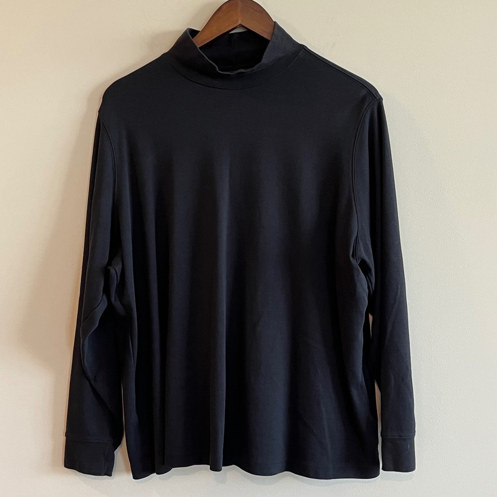 Lands End Women's 2X Relaxed Fit Mock Neck Long Sleeve Top Set of 3 - Picture 4 of 12